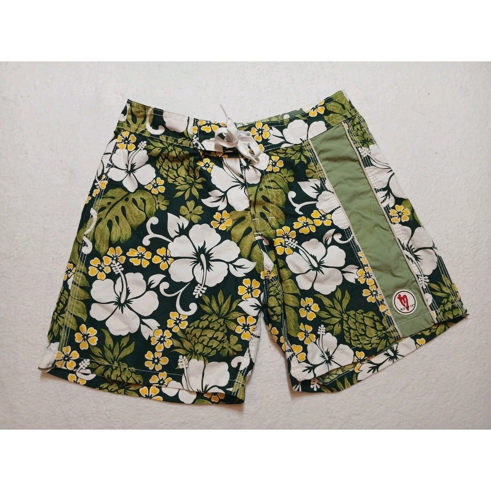 Murfie Women's Boardshorts‎ Size 3 Hawaiian Print Tie, Hook And Loop